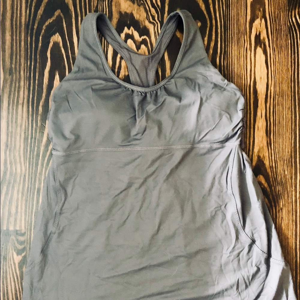 Lululemon Grey Cut-Out Racerback Tank